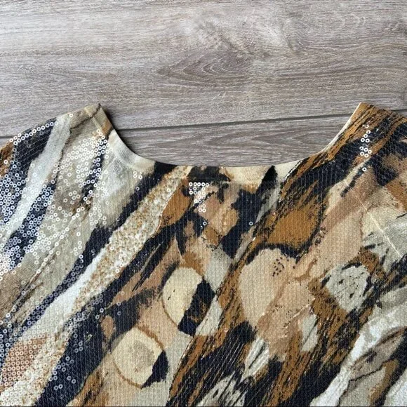 Marina Rinaldi Abstract Sequins Knit Blouse - Picture 11 of 16